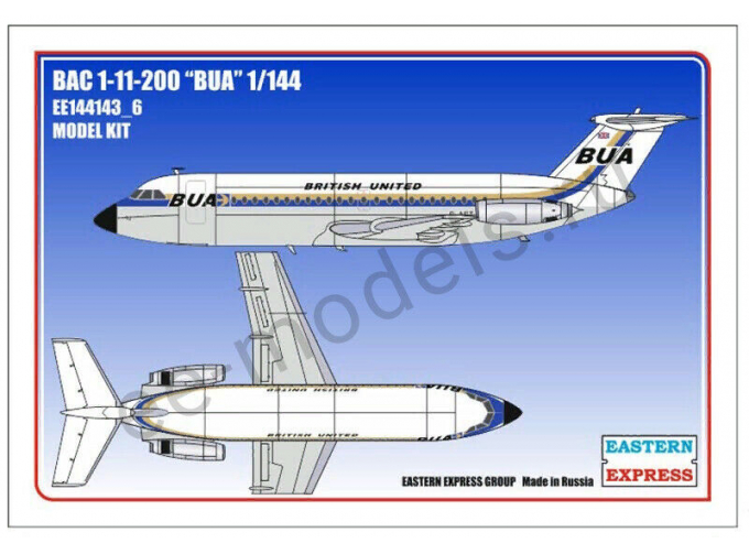 Сборная модель Авиалайнер BAC 1-11-200 BUA