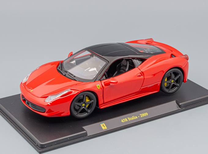 FERRARI 458 Italia 8c (2009) - Con Vetrina - With Showcase, Red Black