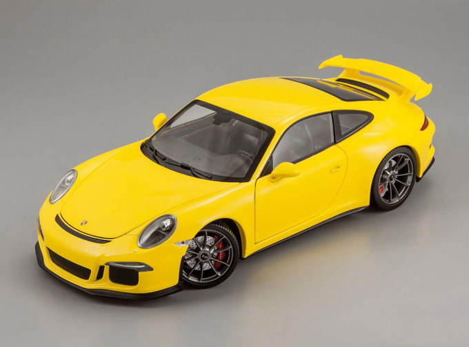 PORSCHE 991 GT3 (2013), yellow with silver wheels