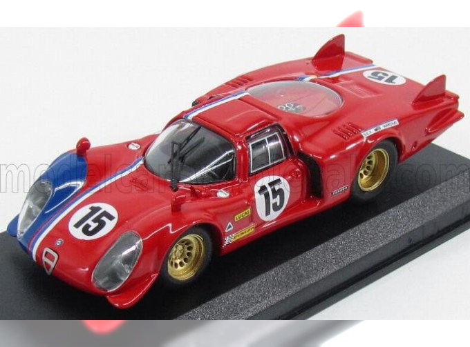 ALFA ROMEO 33.2 Lm N 15 Test 24h Le Mans 1969 Pilette - Slotemaker, Red Blue