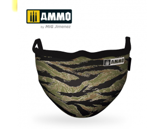 AMMO Face Mask "Tiger Camo" (Hygienic protective mask 100% polyester)