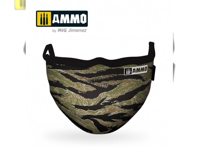 AMMO Face Mask "Tiger Camo" (Hygienic protective mask 100% polyester)