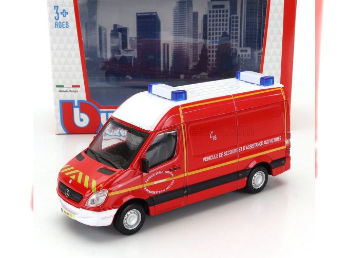 MERCEDES-BENZ Sprinter Van Vehicule De Secours Et D'assistance Aux Victimes Ambulance Sapeurs Pompier (2019), Red White