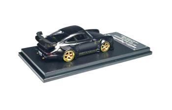 PORSCHE RWB 930 3.8 Type Wing with figure, matte black with gold rims
