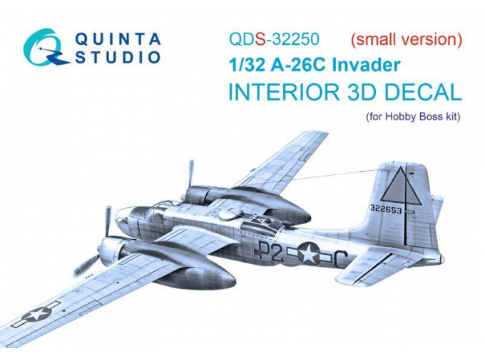 3D Декаль интерьера кабины A-26C Invader (Hobby Boss) (малая версия)