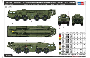 Сборная модель Советская (9П117М1) пусковая установка с ракетой Р17 ракетного комплекса 9К72 "Эльбрус" (Scud Б)