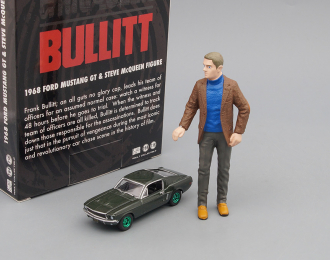 FORD Mustang GT Fastback 1968 (из к/ф "Буллит") с фигуркой Steve McQueen в 1:18 (Greenlight!)