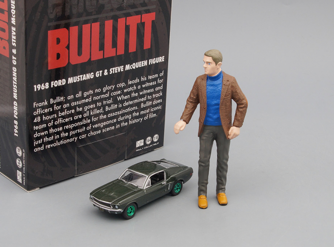 FORD Mustang GT Fastback 1968 (из к/ф "Буллит") с фигуркой Steve McQueen в 1:18 (Greenlight!)