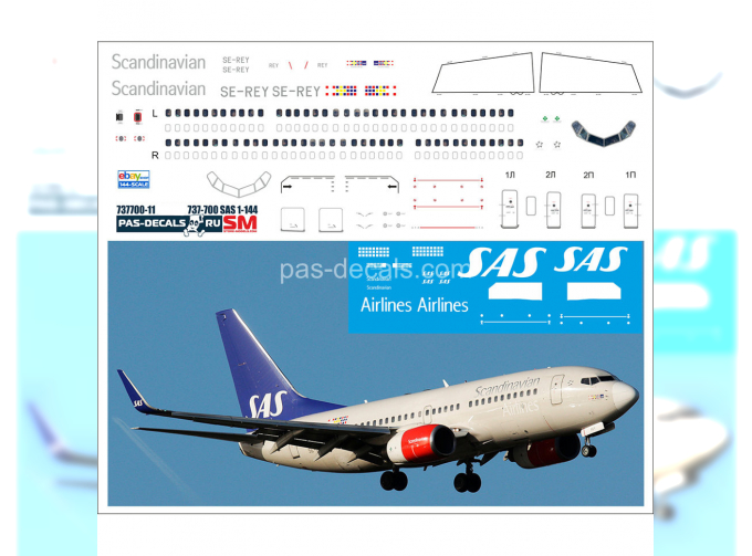 Декаль на B 737-700 SAS new