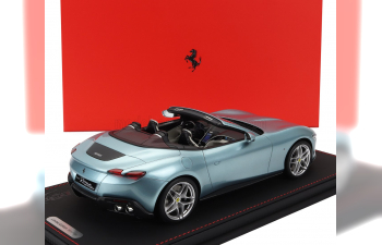 FERRARI Roma Spider Open (2020) - Con Vetrina - With Showcase, Celeste Trevi - Light Blue Met