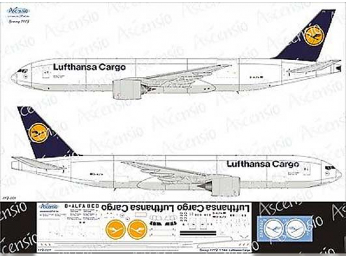 Декаль на самолет боенг 777F (Lufthansa CARGO)