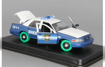 FORD Crown Victoria Police Interceptor "Rick and Shane's" из т/с "Ходячие мертвецы" (2001), blue / white (Зеленые колёса!)