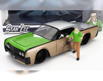 LINCOLN Continental With Stan Lee Figure 1963, Gold Green Silver
