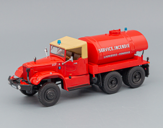 GMC CC DIAMOND TANKER TRUCK SERVICE INCENDIE FIRE ENGINE (1963), red cream