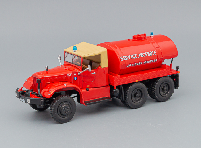 GMC CC DIAMOND TANKER TRUCK SERVICE INCENDIE FIRE ENGINE (1963), red cream