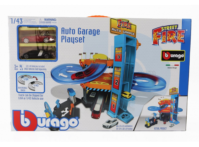 ACCESSORIES Diorama - Parking Playset Garage With 2x Cars, Various