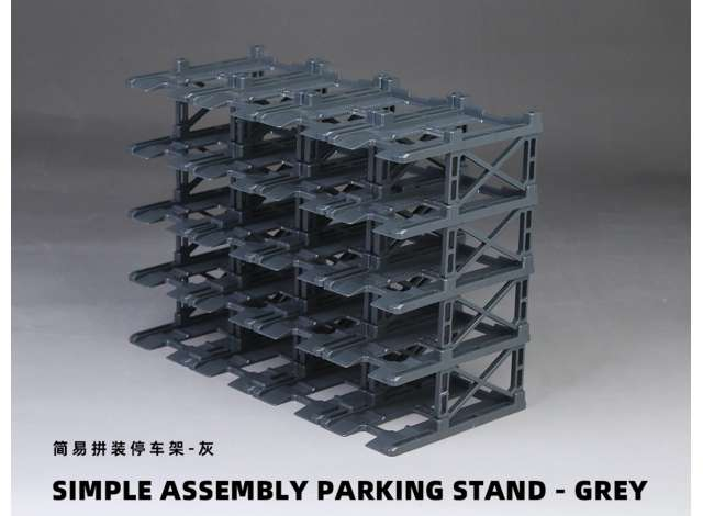 Diorama Parking stand- 20 car set, grey