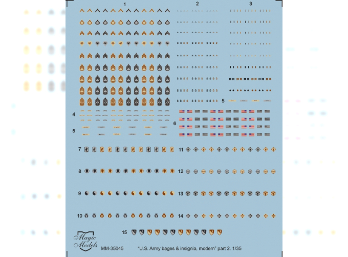 Декаль US Army Badges & Insignia. Modern. Part 2