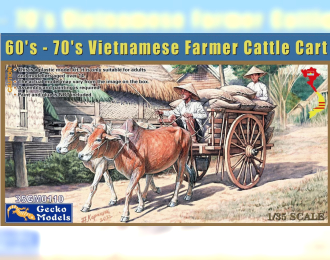 Сборная модель 60's - 70's Vietnamese Farmer Cattle Cart Set/Тележка для скота вьетнамского фермера 60-70-е гг.