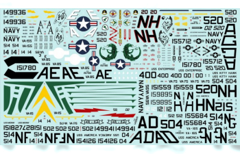 Декаль Intruder - Various A-6 versions, attack aircraft, and tankers. 9 marking options