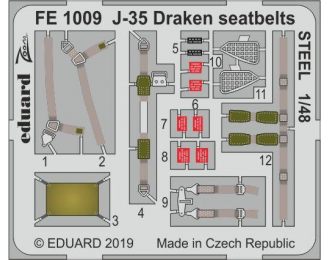 Фототравление для J-35 Draken, стальные ремни