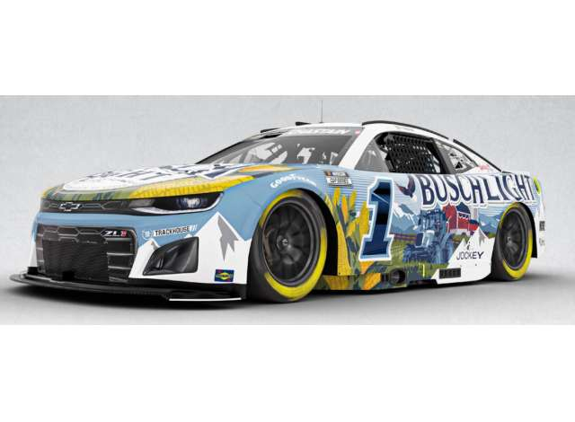 Chevrolet #1 Ross Chastain *Busch Light Farming* white/blue/yellow 2025