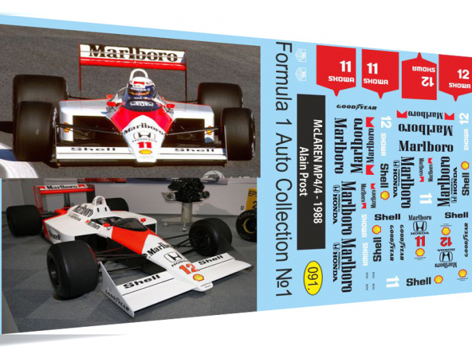 Набор декалей Formula 1 Auto Collection №1 (McLaren MP4/4)