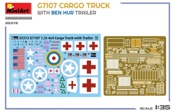 Сборная модель CHEVROLET G7107 4x4 Cargo Truck Military With Ben Hur Trailer 1943