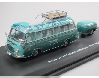 SETRA S6 with luggage trailer (1956-1964), green/light green