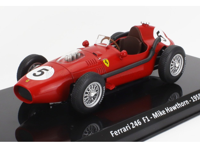 FERRARI F1 Dino 246 №5 World Champion (1958) Mike Hawthorn - Con Vetrina - With Showcase, Red