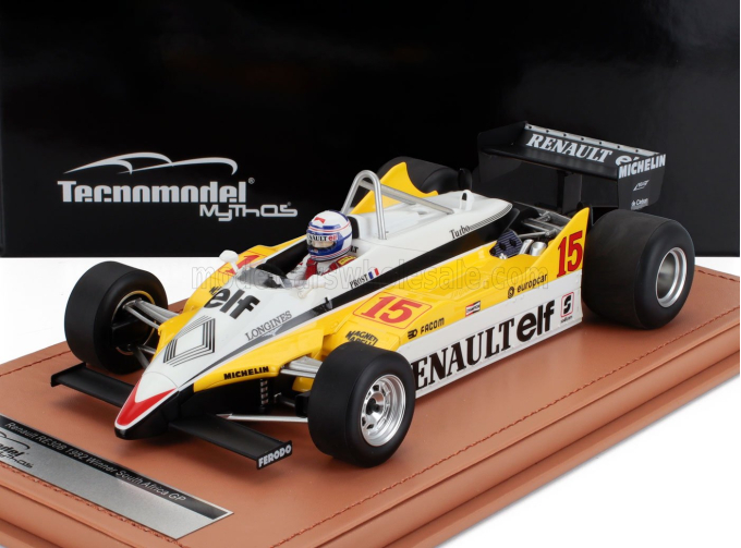 RENAULT F1  Re30b V6 Turbo Team Renault Elf №15 Winner South African Gp (with Pilot Figure) (1982) Alain Prost, White Yellow Black