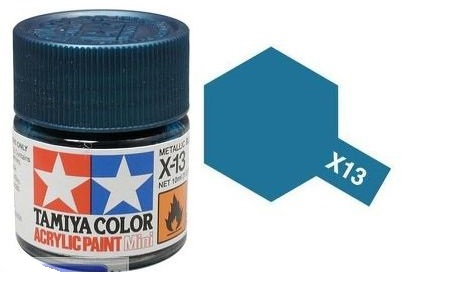 Краска акриловая глянцевый синий металлик X-13 Metallic Blue,10 мл.