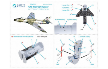 Декаль интерьера кабины Hawker Hunter (Airfix)