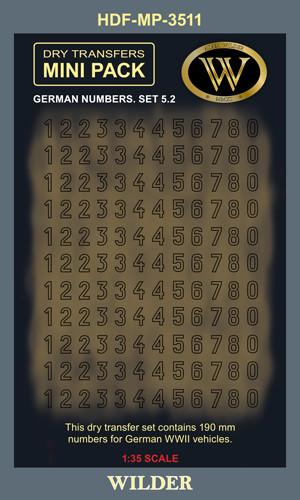 Сухая декаль Немецкие номера для наземной техники контурные,черные.