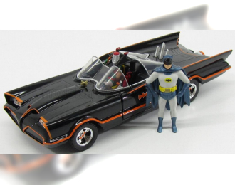 BATMAN Batmobile 1966 - Classic Tv Series With Figures Batman And Robin, Black Red