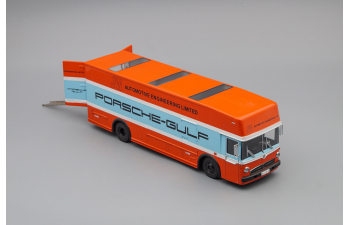 MERCEDES-BENZ Renntransporter Porsche-Gulf, orange / blue