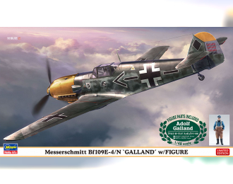 Сборная модель Истребитель с фигурой Messerschmitt Bf109E-4 "Galland" w/Figure