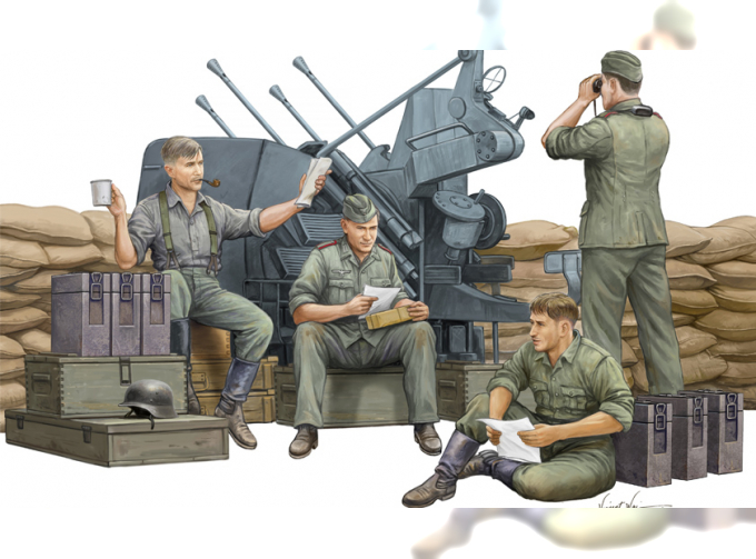 Сборная модель Солдаты  German Anti-Aircraft Gun Crew