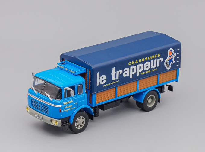 BERLIET GRK 10 Truck Telonato Le Trappeur 2-assi 1962, blue / brown