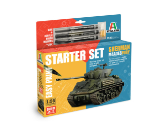 Сборная модель SHERMAN M4a3e8 Tank Military With 3 Acrylic Brush Markers 1942