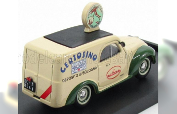 FIAT 500c Furgone Van Veicolo Commerciale Publicitaire Galbani Melzo Milano Deposito Di Bologna (1950), Cream Green