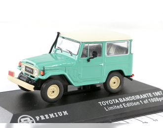 Toyota Land Cruiser FJ40 1968 (Bandeirante) зеленый с белой крышей и черным салоном