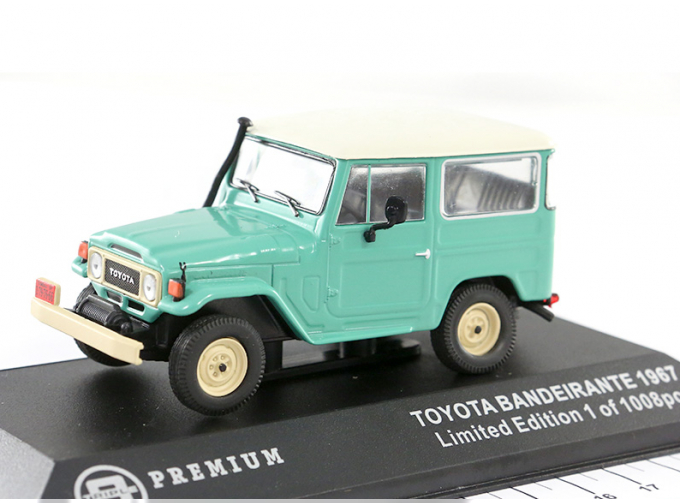 Toyota Land Cruiser FJ40 1968 (Bandeirante) зеленый с белой крышей и черным салоном