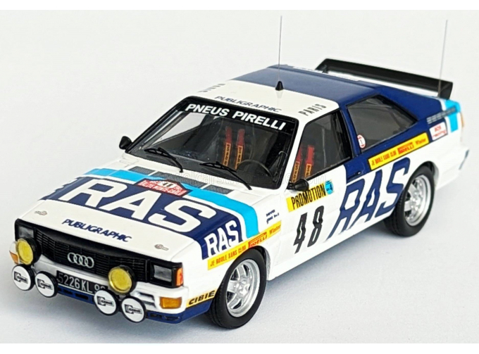 AUDI Quattro (night Version) №48 Rally Montecarlo (1983) Pierre Bos - Nico Demuth, White 2 Tone Blue