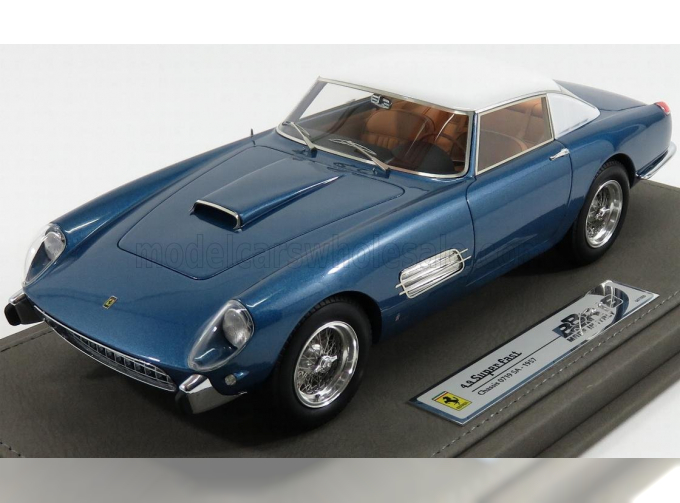 FERRARI 410 Superfast 4.9 S/n0719 Coupe (1957) - Con Vetrina - With Showcase, Light Blue Met White