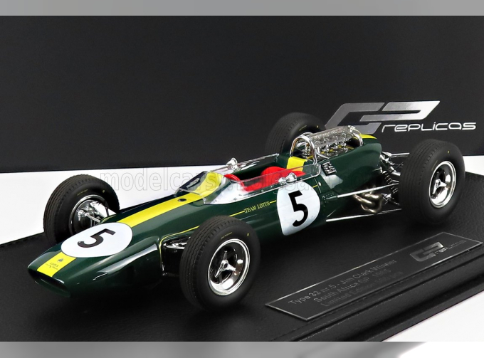 LOTUS F1 33 Lotus-climax Team N 5 Winner South Africa Gp Jim Clark 1965 World Champion - Con Vetrina - With Showcase, Green