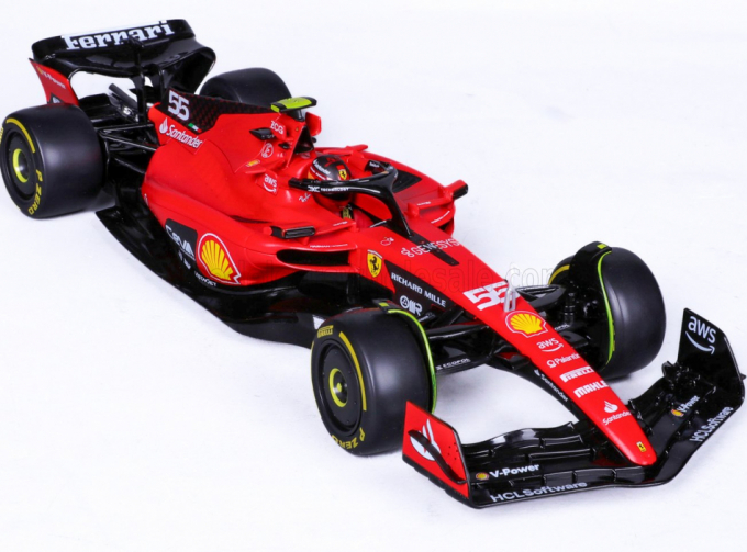 FERRARI F1 Sf-23 Team Scuderia Ferrari №55 Season (2023) Carlos Sainz, Red Black