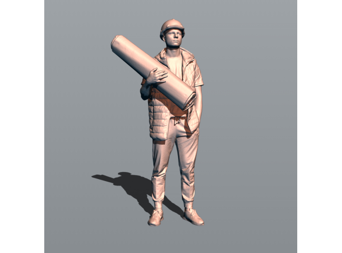 Фигура Антоха с рулоном (масштаб 1:24, окрашенная)