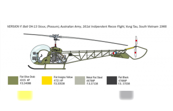 Сборная модель Вертолет OH-13 Sioux Korean War