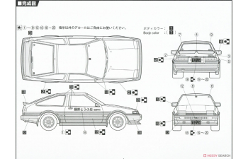 Сборная модель Initial D Trueno Early Model 1600GT APEX AE86 (Fujiwara Takumi Ver.)